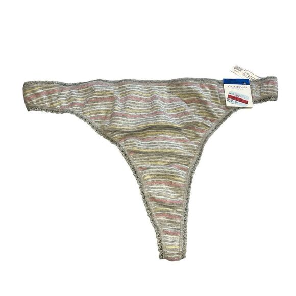 Charter ClubCharter Club Women's 3-Piece Cotton Lace-Trim Tang Set Size XXL - Picture 5 of 10